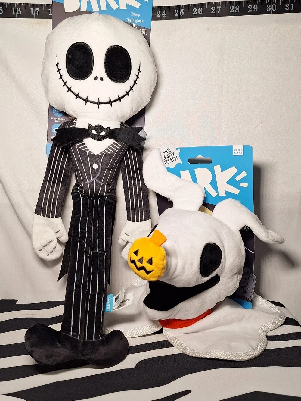 NWT Bark Nightmare Before Christmas Jack And Zero Dog Toys, 2 Toy All Dog Sizes